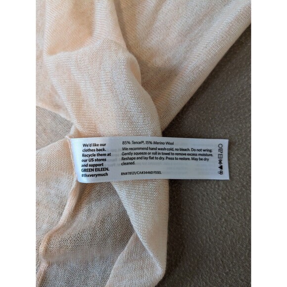 Eileen Fisher Womens Knit Top Size M Peach Light Orange Thin Lightweight Hi Lo - Picture 7 of 11